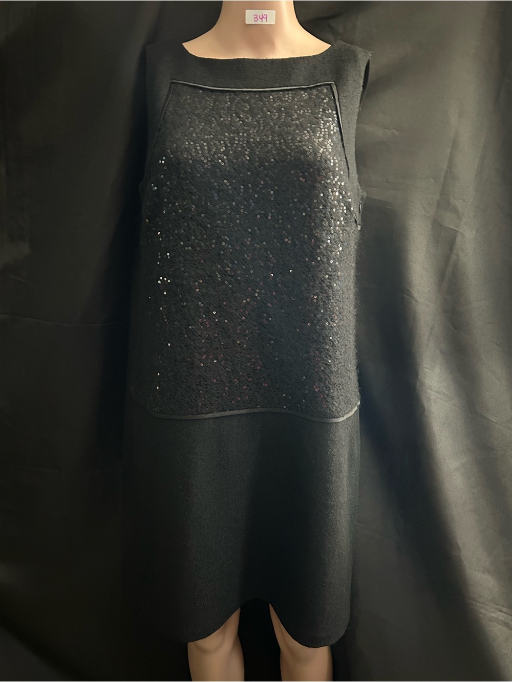 Loft Women’s Black Sequin Front Shift Dress SZ 8 NWT